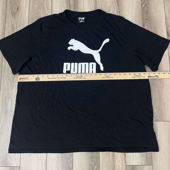PUMA Black/White Crew Neck Short Sleeve Big Logo Tee Mens Size 3XL - Picture 8 of 8